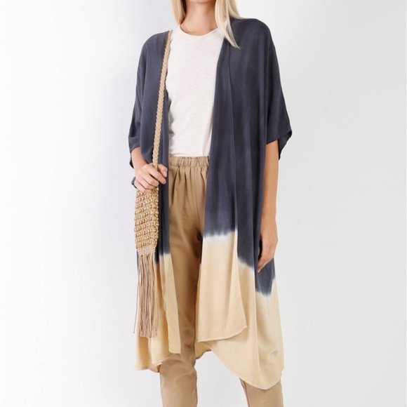 Tie-Dye Open Front Oversized Midi Kimono/Co - Picture 1 of 3